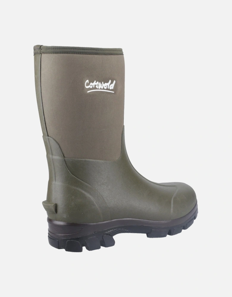 Kensington Leather Green Wellington Boots