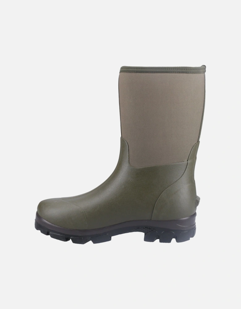 Kensington Leather Green Wellington Boots