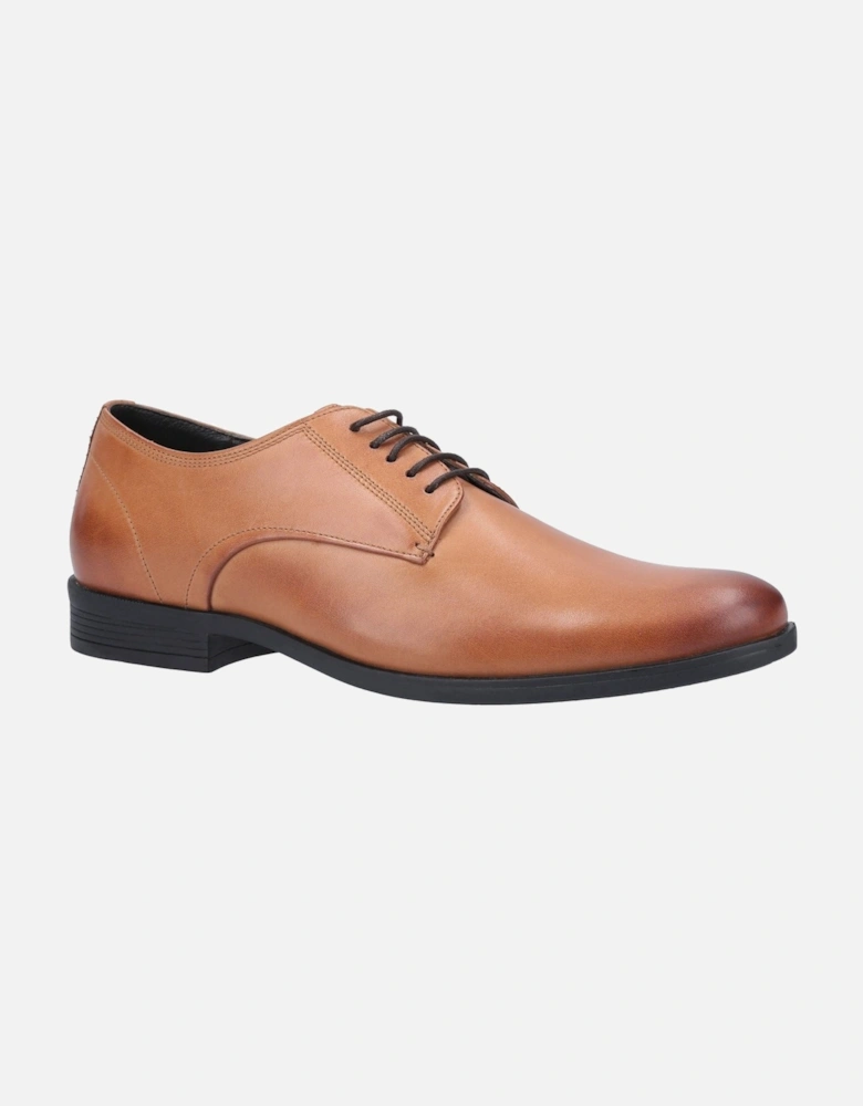 Oscar Clean Toe Leather Men's Tan Lace-Up Shoes