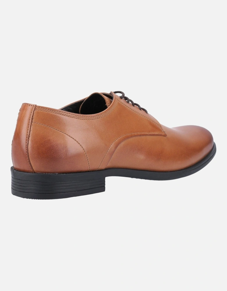 Oscar Clean Toe Leather Men's Tan Lace-Up Shoes