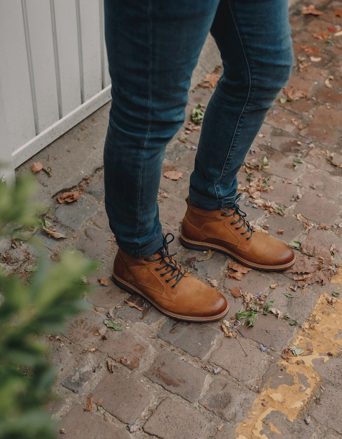 Joel Leather Men's Camel Boots