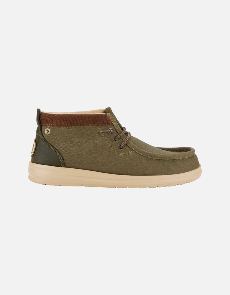 HEYDUDE Wally Mid GripR Canvas Men's Dusty Olive Boots