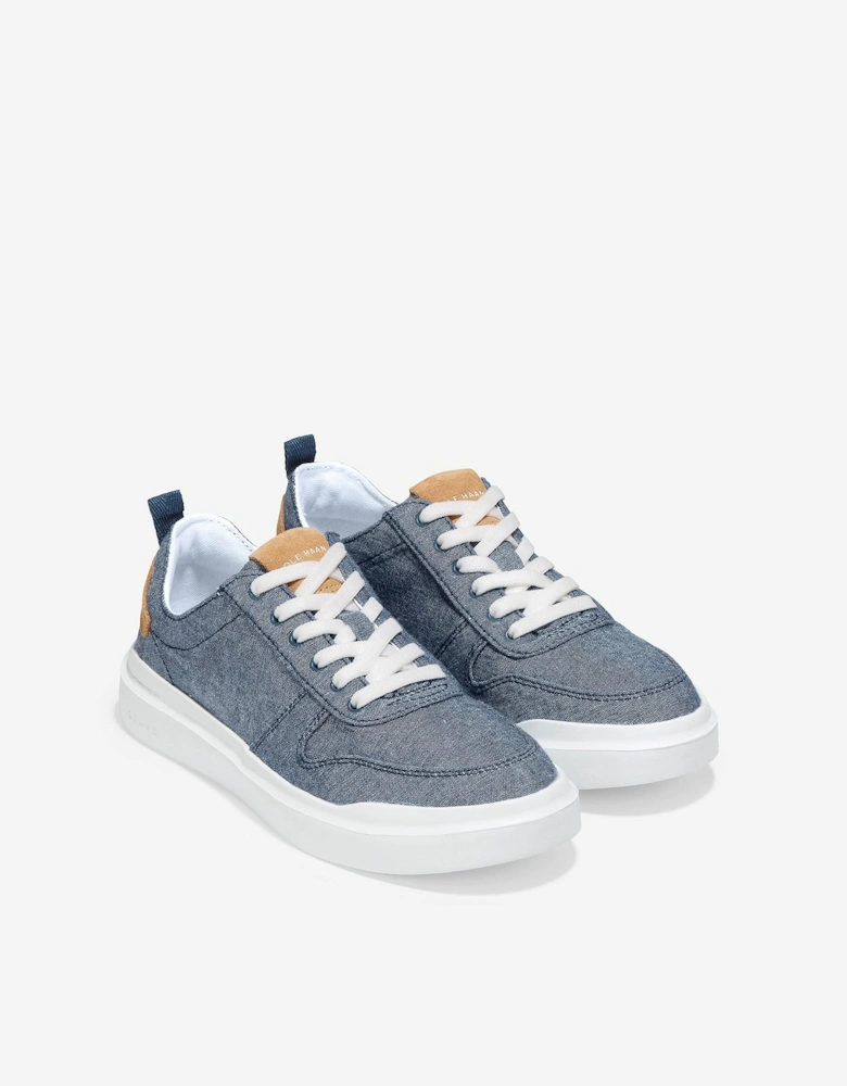 model GrandPro Rally Canvas Court Shoe Female in Chambray/Suede/Optic White