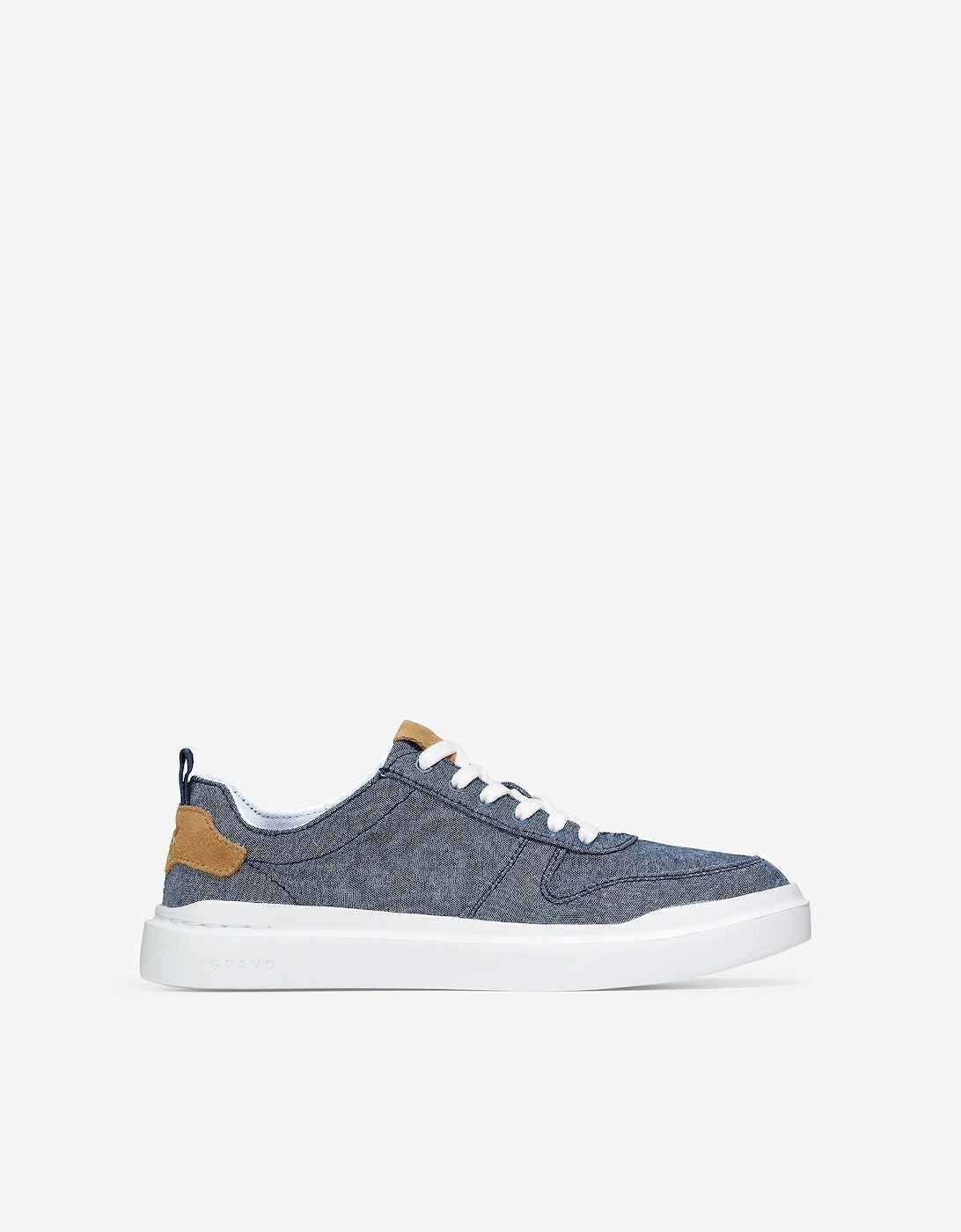 model GrandPro Rally Canvas Court Shoe Female in Chambray/Suede/Optic White