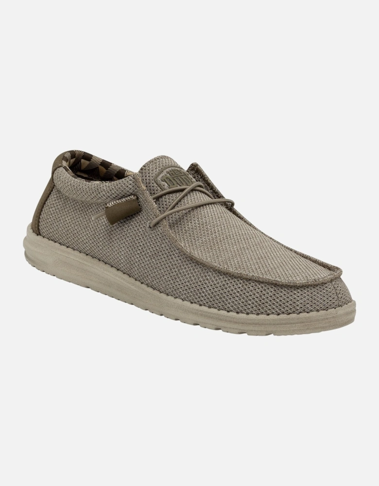 HEYDUDE Wally Sox Faux Suede Men's Beige Boat Shoes