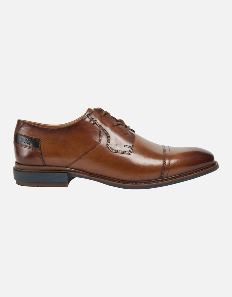 Savage Leather/Textile Men's Cognac Lace-Up Shoes