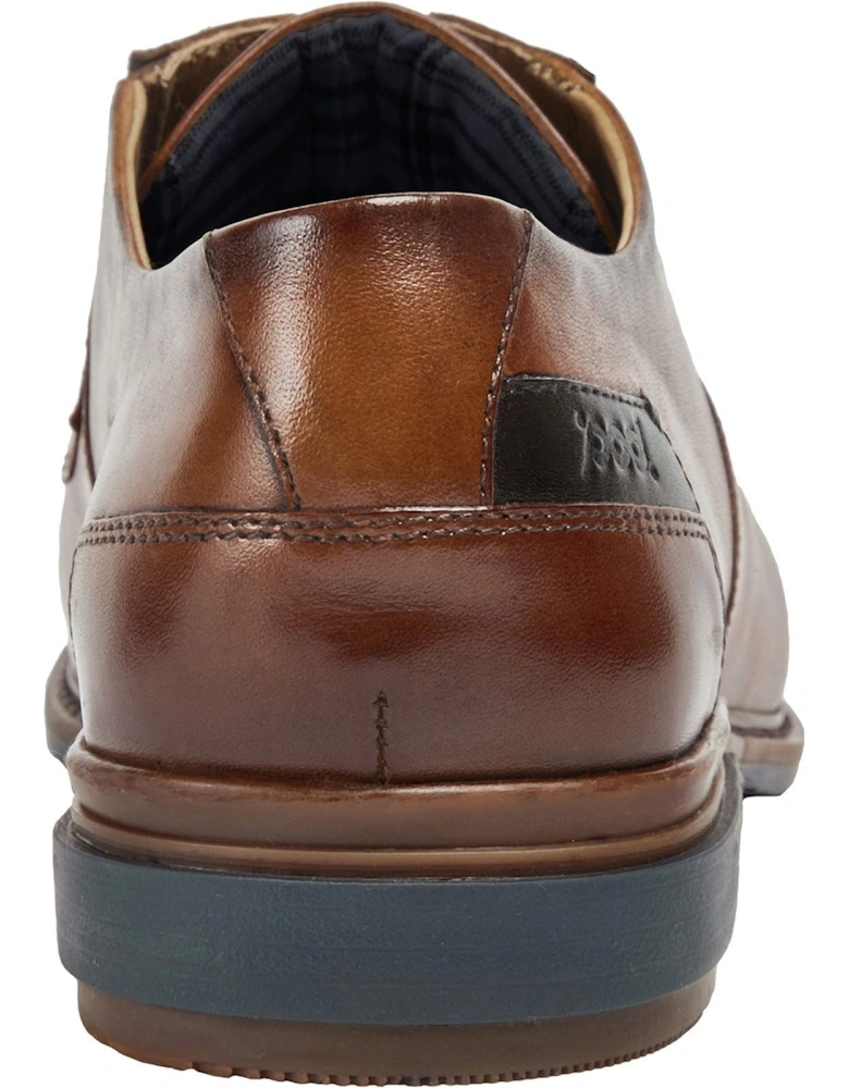 Savage Leather/Textile Men's Cognac Lace-Up Shoes