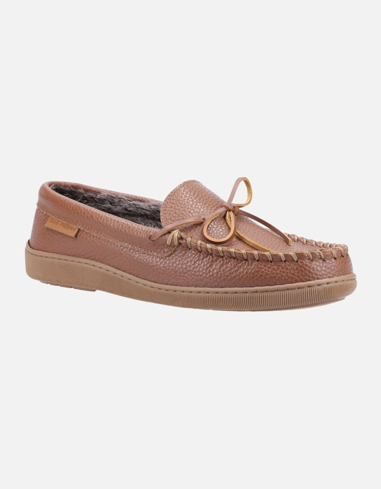 model Ace Leather Slipper Male in Tan