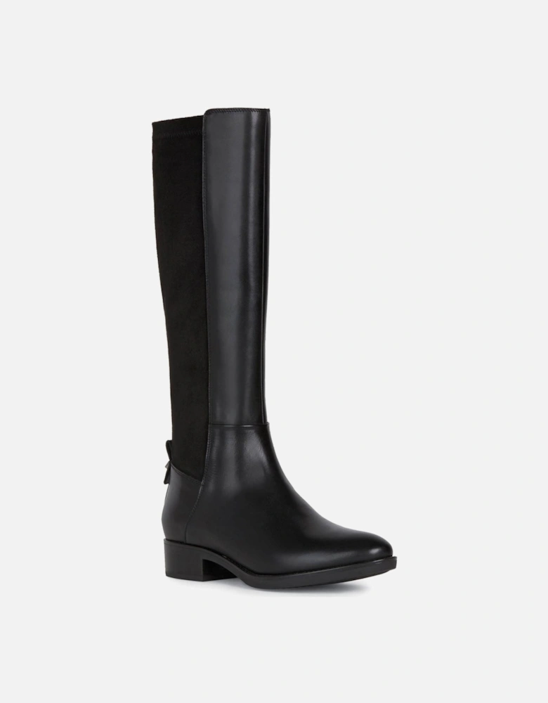 D Felicity Leather Women's Black Boots