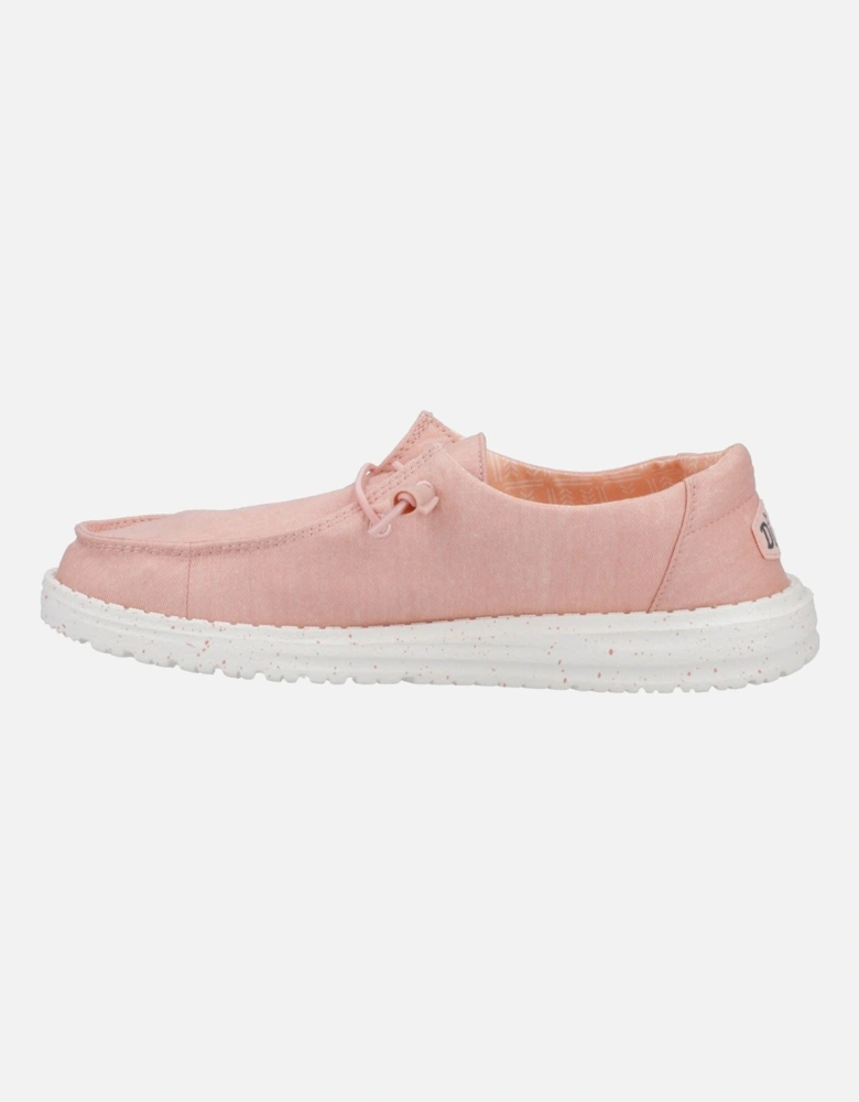 HEYDUDE Wendy Canvas 100% Cotton Women's Pink Loafers