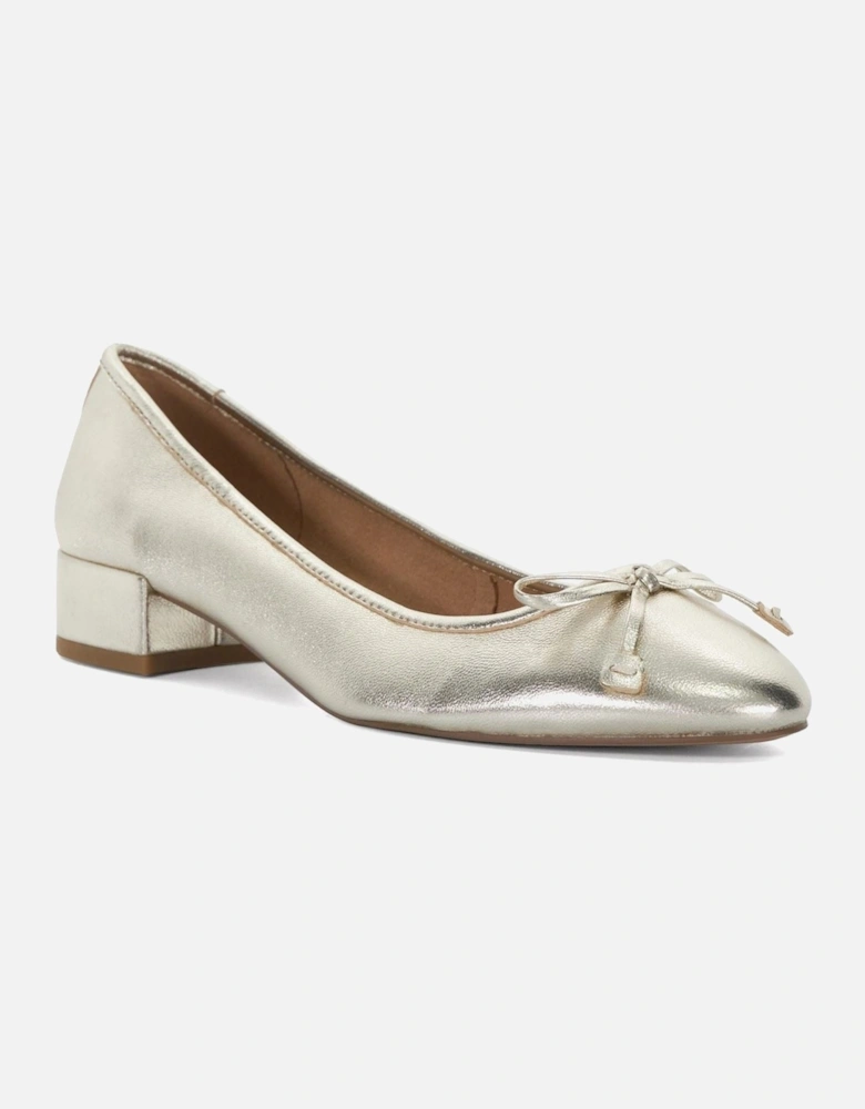 Dune Hollies Leather Women's Gold Heels