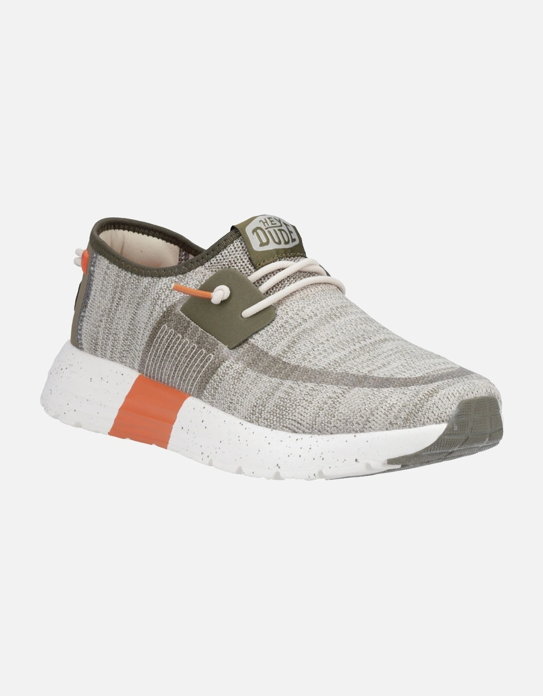 HEYDUDE model Sirocco Sport Mode Trainer Male in Green/Dusty Olive/Orange