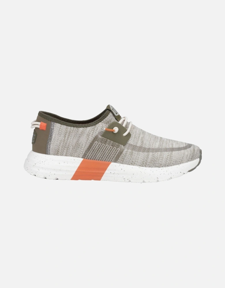 HEYDUDE model Sirocco Sport Mode Trainer Male in Green/Dusty Olive/Orange