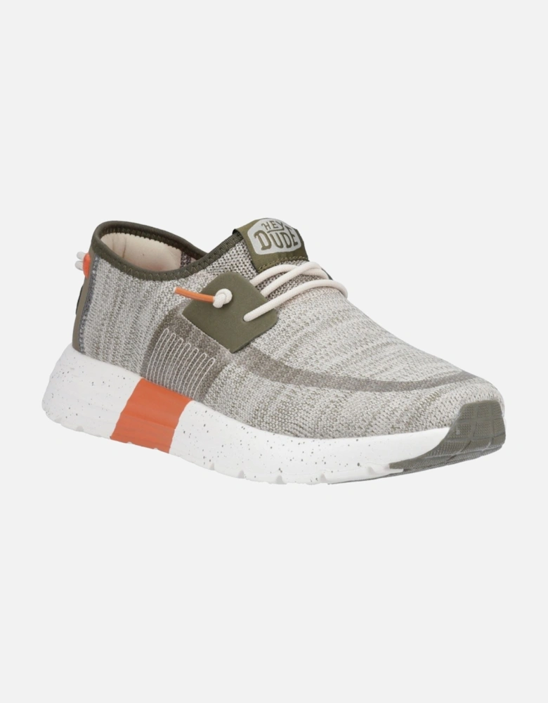 HEYDUDE model Sirocco Sport Mode Trainer Male in Green/Dusty Olive/Orange