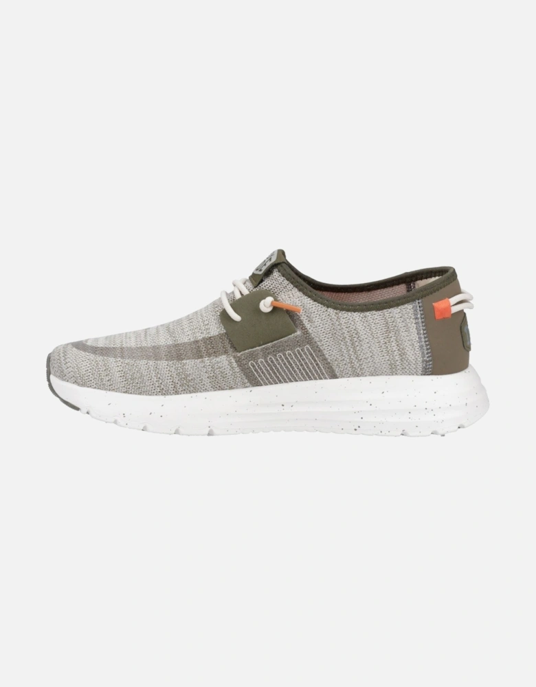 HEYDUDE model Sirocco Sport Mode Trainer Male in Green/Dusty Olive/Orange