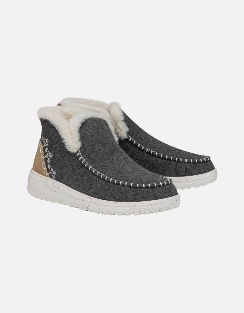 HEYDUDE Denny Wool Faux Shearling Polyester Women's Grey Boots