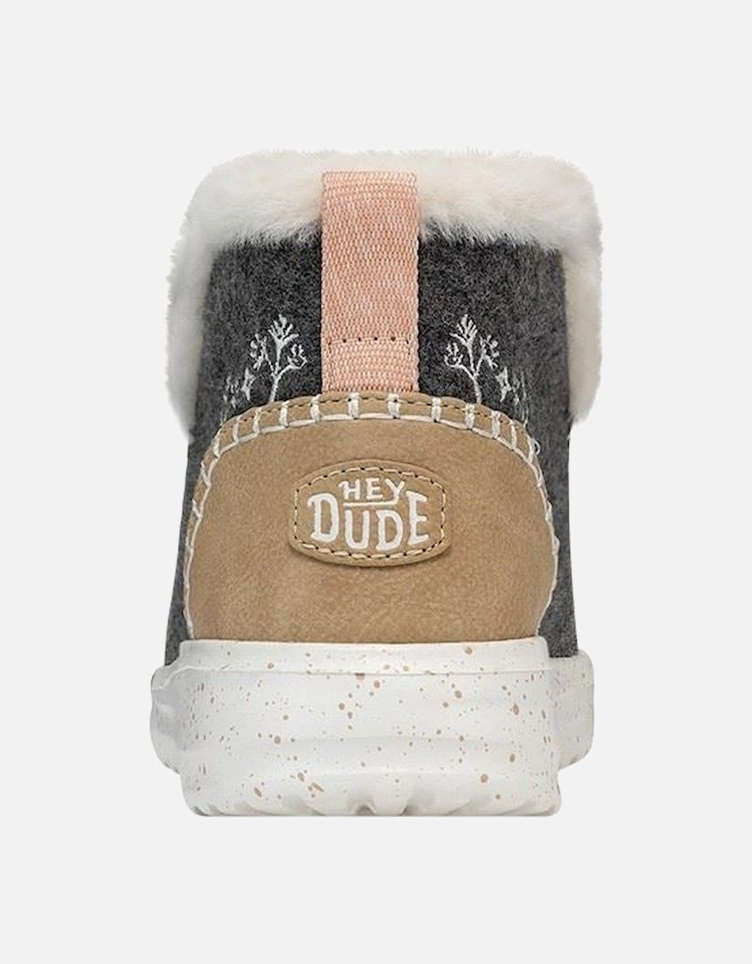 HEYDUDE Denny Wool Faux Shearling Polyester Women's Grey Boots