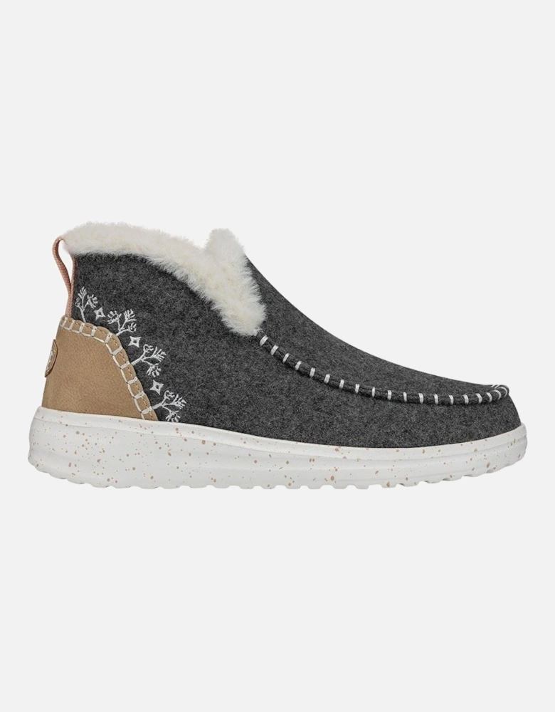 HEYDUDE Denny Wool Faux Shearling Polyester Women's Grey Boots