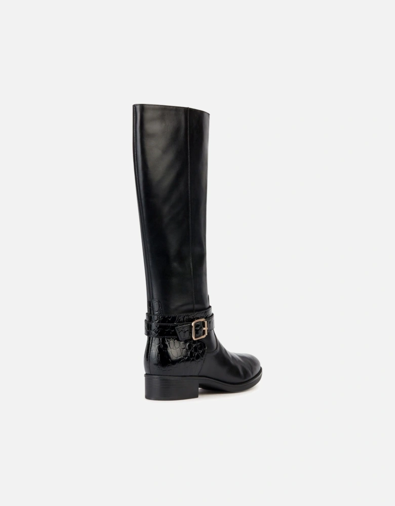 D Felicity Leather Women's Black Boots