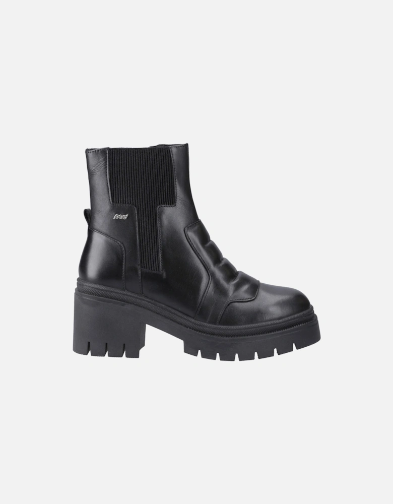 model Lillian Heeled Ankle Boot Female in Black