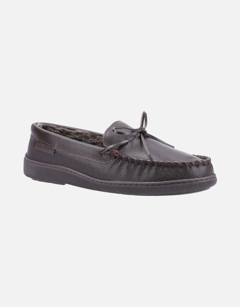 Ace Leather Men's Brown Slippers