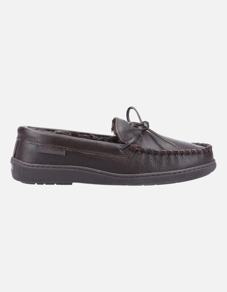 Ace Leather Men's Brown Slippers