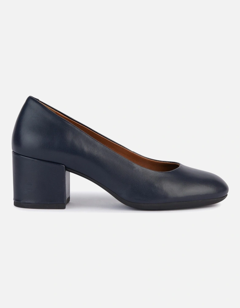 D ELEANA A Leather Bovine Full Grain Women's Navy Heels