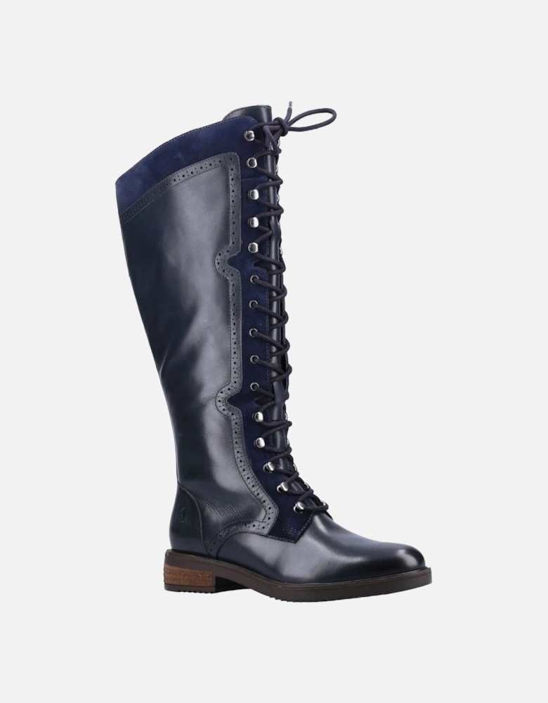 Rudy Leather And Suede Women's Navy Boots