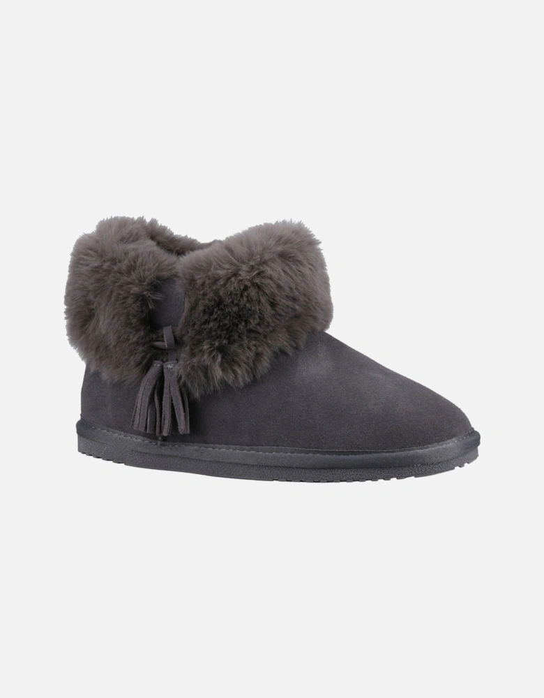 Ayana Suede And Faux Fur Women's Grey Slippers