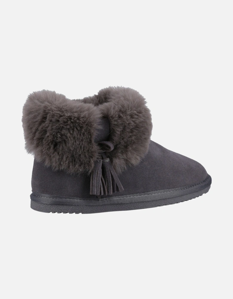 Ayana Suede And Faux Fur Women's Grey Slippers