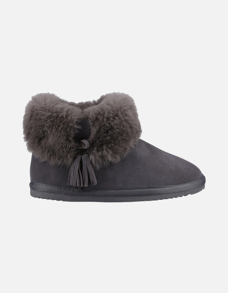 Ayana Suede And Faux Fur Women's Grey Slippers