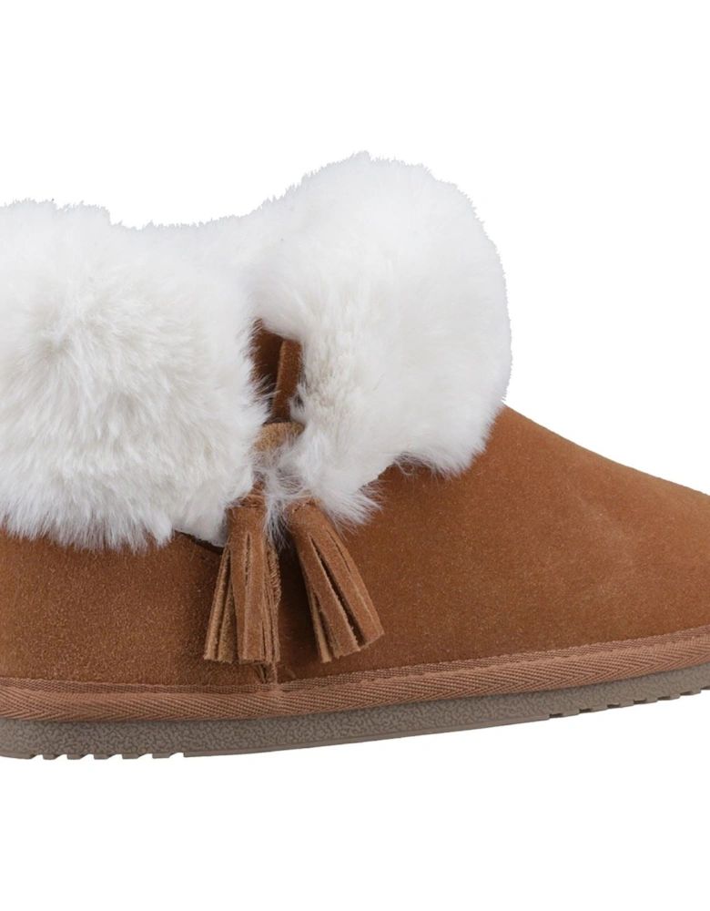 Ayana Suede And Faux Fur Women's Tan Slippers