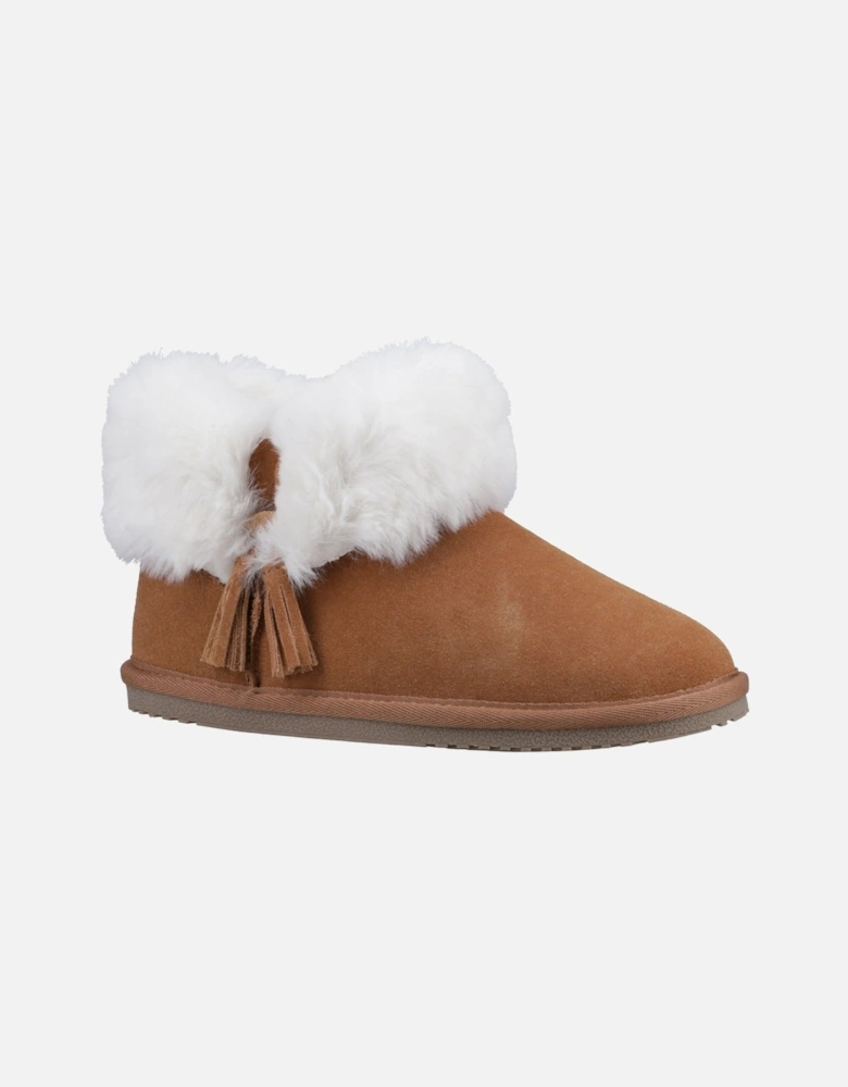 Ayana Suede And Faux Fur Women's Tan Slippers