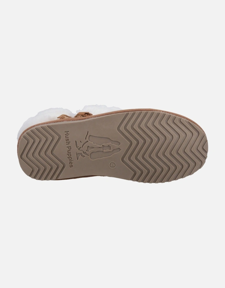 Ayana Suede And Faux Fur Women's Tan Slippers