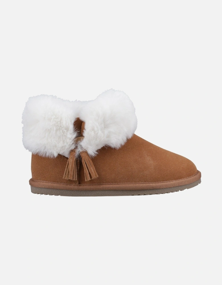 Ayana Suede And Faux Fur Women's Tan Slippers