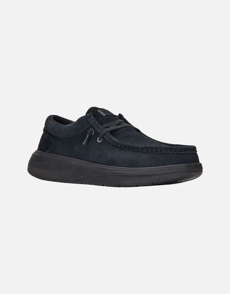 HEYDUDE Wally X Suede Men's Black Boat Shoes