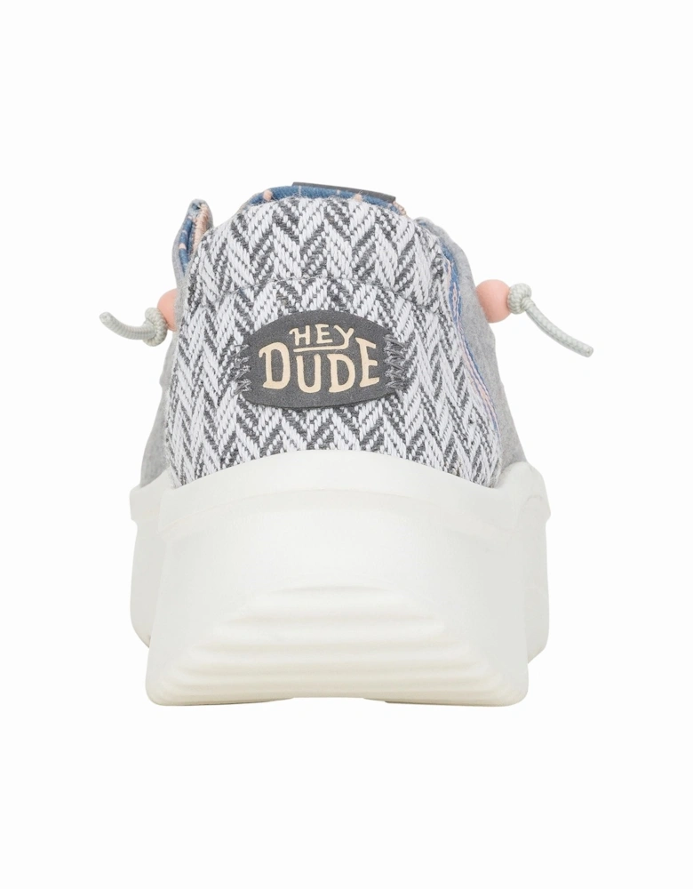 HEYDUDE model Wendy Peak Chambray Woven Shoes Female in Grey