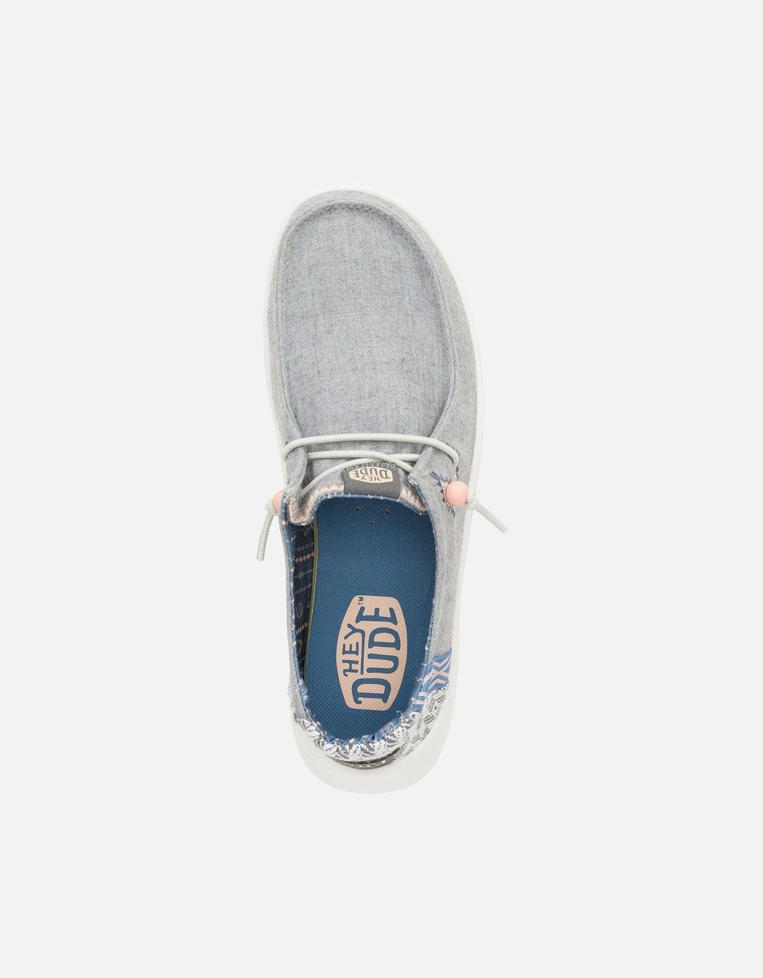 HEYDUDE model Wendy Peak Chambray Woven Shoes Female in Grey