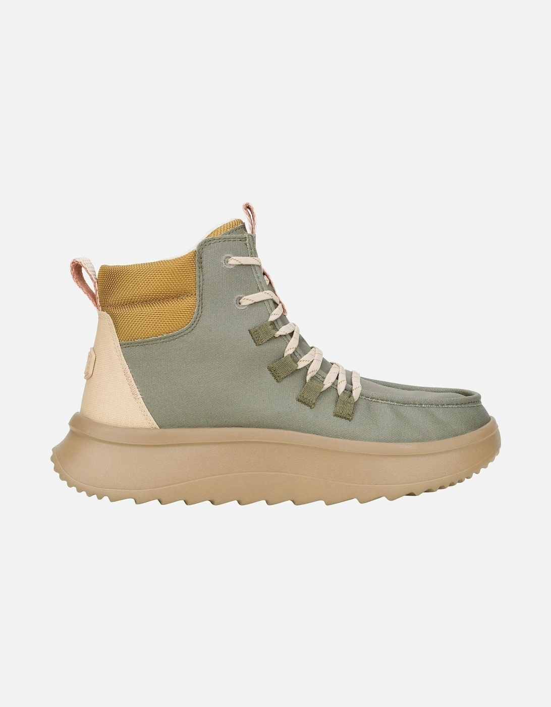 HEYDUDE Wendy Peak Apres PU Coated Canvas Women's Olive Boots