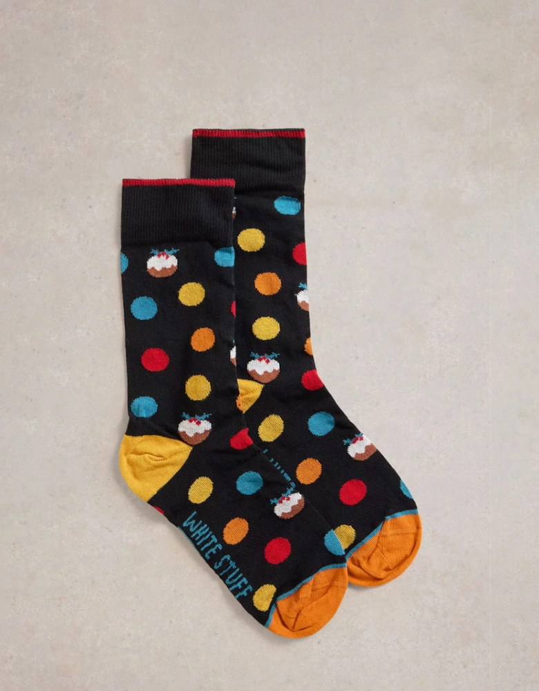 Men's Christmas Spot In A Cracker Socks Black Multi