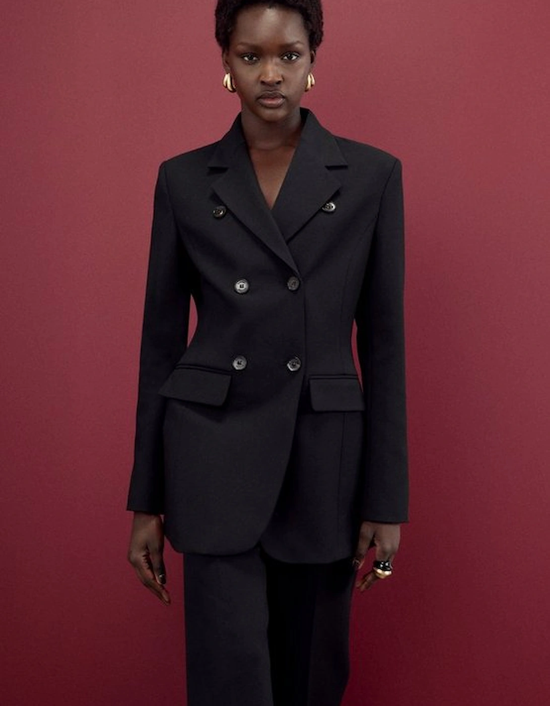 The Founder Compact Stretch Tailored Double Breasted Blazer, 5 of 4