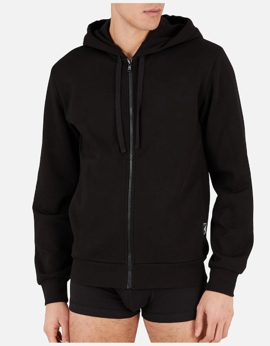 Lounge Zip Hoodie Sweat Jacket Black, 3 of 2