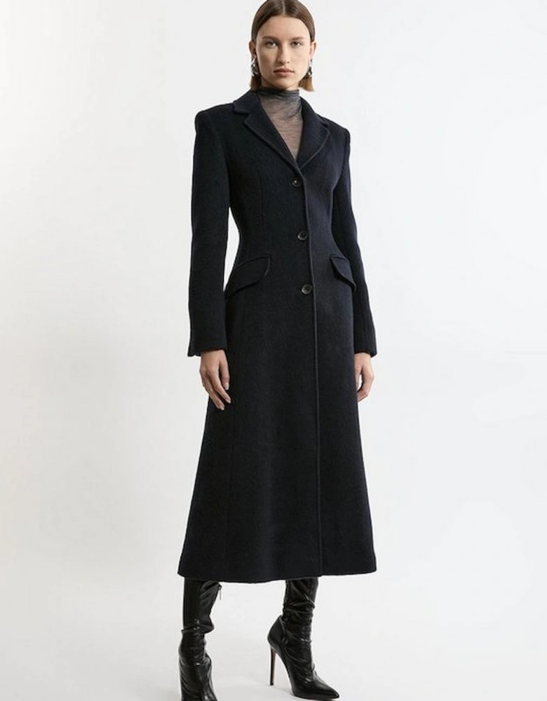 Premium Italian Manteco Wool Full Skirted Tailored Midaxi Coat