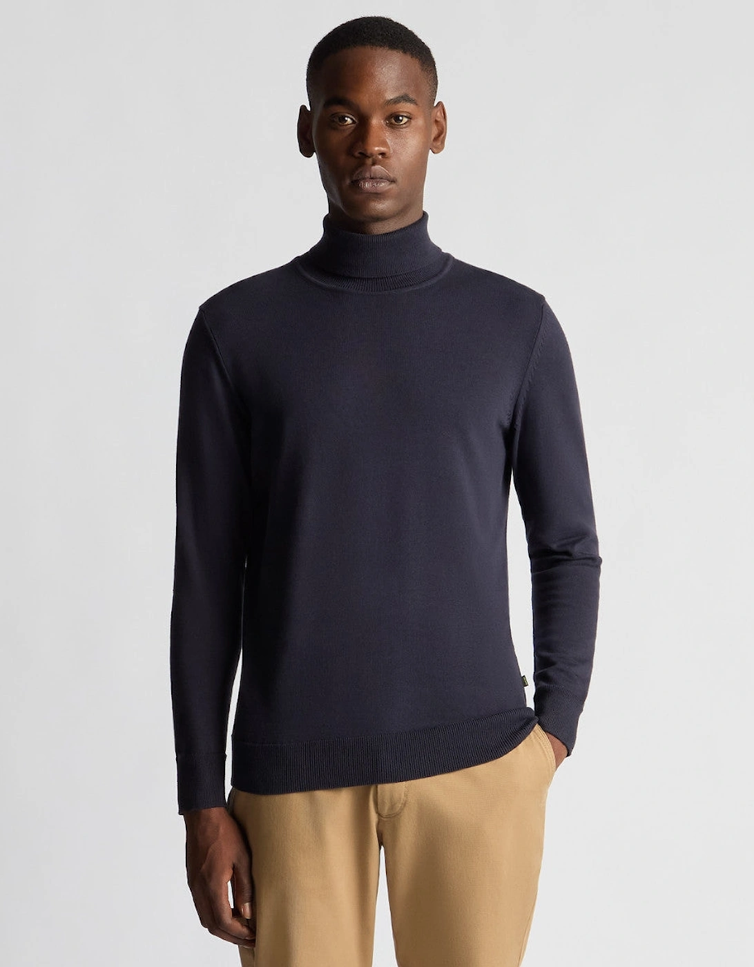 Fine Cotton Roll Neck 78 Navy