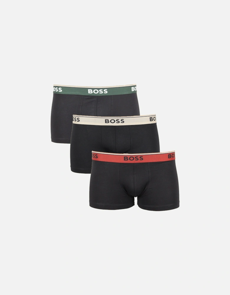 3-Pack Power Boxer Trunks, Black