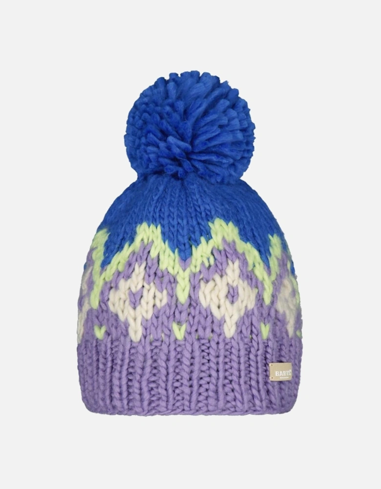 Womens Curley Retro Wool Knitted Bobble Hat