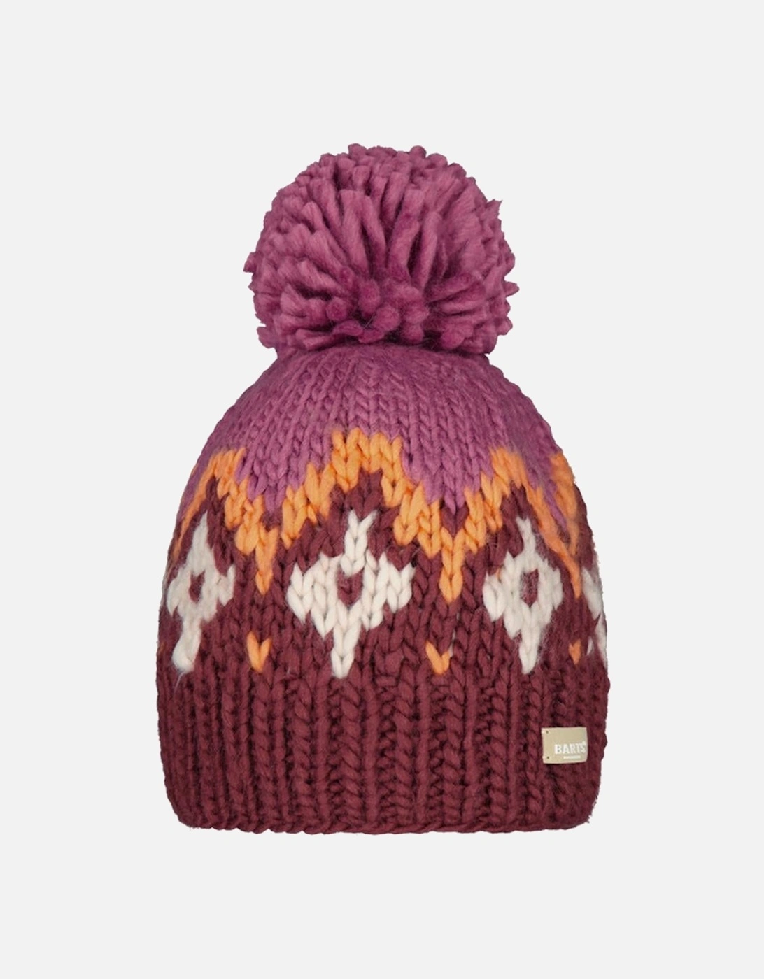 Barts Women's Purple Curley Retro Wool Knitted Bobble Hat - Size: One Size