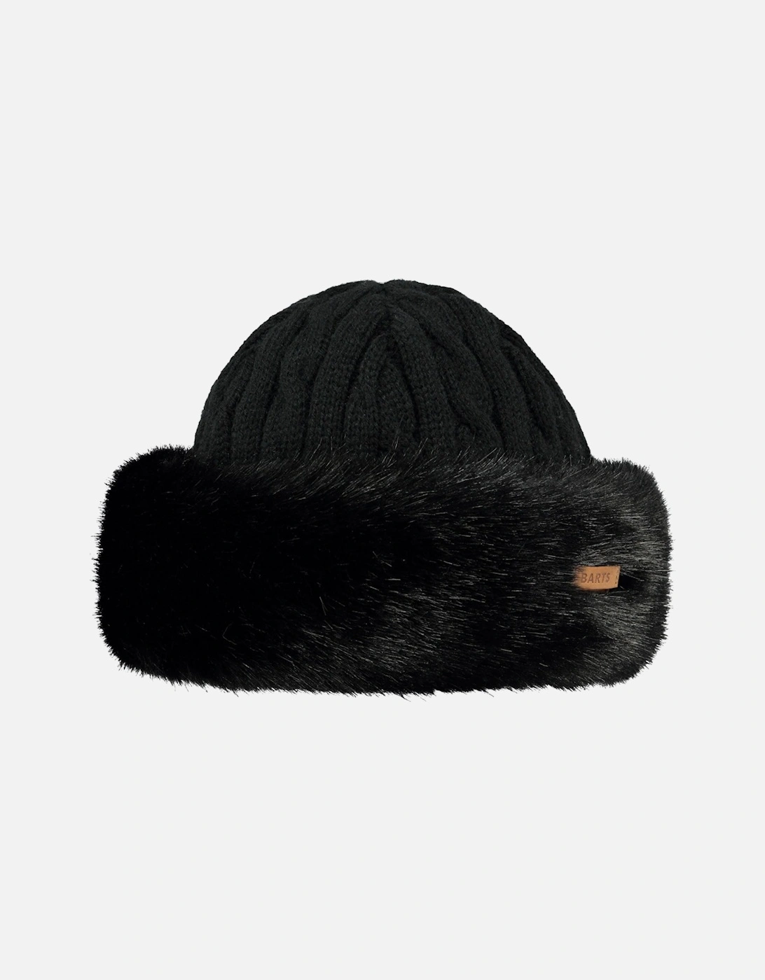 Barts Women's Black Fur Cable Band Hat - Size One Size