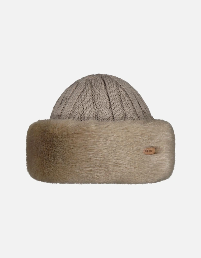 Womens Fur Cable Band Hat