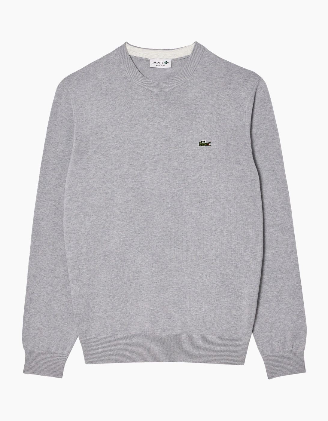 Lacoste Men's Grey Ah1985 Cotton Crew Knit  38 Medium